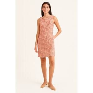 Talbots Tweed Sleeveless Lined Shift Career Old Money Dress 6